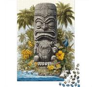 Tiki God Wooden Jigsaw Puzzle for Adults Fun 1000 Pieces Toy Intellectual Game Stress Relief Decoration Education Game Relaxation And Intelligence 1000pcs (75x50cm)