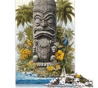 Tiki God Wooden Jigsaw Puzzles for Adults Fun 500 Pieces Education Game Toy Intellectual Game Decoration Stress Relief Toy Relaxation And Intelligence 500pcs (52x38cm)