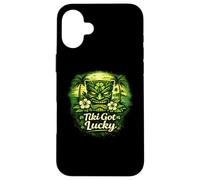 Tiki Got Lucky Shamrock Tiki Hawaii Tropical Island Vibes Case for iPhone 16 Plus