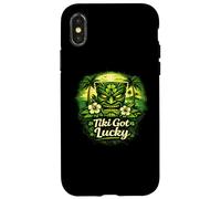 Tiki Got Lucky Shamrock Tiki Hawaii Tropical Island Vibes Case for iPhone X/XS
