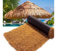 Tiki Huts Synthetic Thatch Roofing, Waterproof Artificial Thatch Rolls with UV Protection,Fade Resistant Durability,Realistic Faux Grass Thatch(0.5 * 16m(52.4ft))