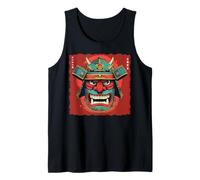 Tiki Luau Hawaiian Hawaii Tiki Mask Japanese Art Samurai Tank Top