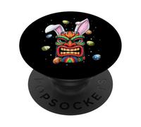 Tiki Luau Hawaiian Hawaii Tiki Mask Rabbit Eggs Bunny Ears PopSockets Adhesive PopGrip