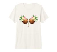Tiki Luau Hula Hawaiian Coconut Bra with Coconut Breasts Premium T-Shirt