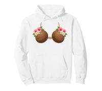 Tiki Luau Hula Hawaiian Coconut Bra with Coconut Breasts Pullover Hoodie