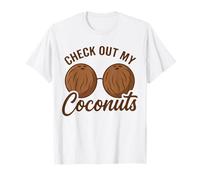 Tiki Luau Hula Hawaiian Coconut Bra with Coconut Breasts T-Shirt