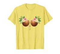 Tiki Luau Hula Hawaiian Coconut Bra with Coconut Breasts T-Shirt
