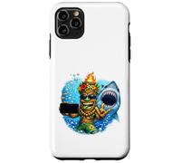 Tiki Man Shark Selfie - Funny Island Ocean Vibes Tropical Case for iPhone 11 Pro Max
