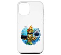 Tiki Man Shark Selfie - Funny Island Ocean Vibes Tropical Case for iPhone 12/12 Pro