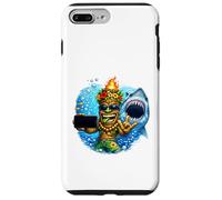 Tiki Man Shark Selfie - Funny Island Ocean Vibes Tropical Case for iPhone 7 Plus/8 Plus
