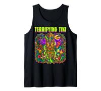 Tiki Mask Monster Luau Hawaiian Hawaii Spooky Scary Horror Tank Top