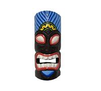Tiki Mask Wall Hanging - Multicoloured - Hand Carved Albesia Wood Decoration Tiki Bar Hawaiian Garden Hand Painted