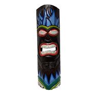 Tiki Mask Wall Hanging - Multicoloured - Hand Carved Albesia Wood Decoration Tiki Bar Hawaiian Garden Hand Painted