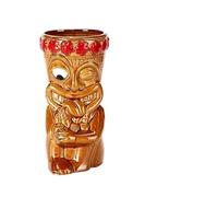 Tiki Mug Ceramic Hawaiian Cocktail Party, Zombie Skull, Large Wine Set, Exotic, Tropical, Handmade(Wreath Girl Cup)
