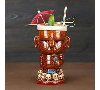 Tiki Mugs-Ceramic Hawaiian Cocktail Mug,Ceramic Hawaiian Party Mugs Drinkware Exotic Cocktail Glasses Tiki Bar Professional Hawaiian Party Barware -450ML