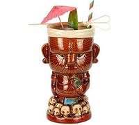 Tiki Mugs Cocktail,Ceramic Tiki tumblers Novelty Ceramic Hawaiian Party Cute Exotic Cocktail Glasses - Great Home bar Present idea(400ML13.5ounce)
