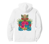Tiki Style Anchor with Tropical Hibiscus Flowers Pullover Hoodie