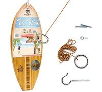 Tiki Toss Bottle Opener with Magnetic Closure - Crack a Cold Bottle and Hang It - 100% Bamboo Hook and Play Ring (All Parts Included)