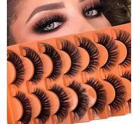 TIKILEY Faux Mink Lashes Natural Cat Eye Fluffy Lashes Strip 3D Volume Eyelashes Bulk (16mm RVG71A)