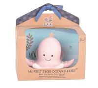 Tikiri 8597511 Natural Rubber Rattle in Gift Box, Octopus, Bath Toy, for Babies and Children from 0+ Months