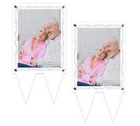 Tikitup Waterproof Picture Frame for Grave, Cemetery Decorations, 2PCS Acrylic Outdoor Frame, 5x7 inches (2pcs)
