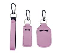 TIKIYOUN Chapstick Holder Key Chain for Women Lip Balm Lip Gloss Holder Cute Keychain Lipstick Holder with Metal Spring Clip, Pink, S