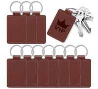 Tikjiua Leather Key Fob Kit, Brown04,10pcs, 10Pcs05,Rectangular