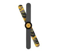 Tikkers Argos Boys Dark Grey Silicone Snap Strap Camo Watch ATK1037