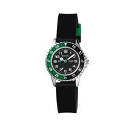 Tikkers Boys Black Silicone Strap Time Teacher Watch TK0139 - Silicone