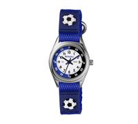 Tikkers Boys Blue Canvas Rip Strap Football Time Teacher Watch TK0122 - Fabric
