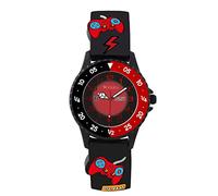 Tikkers Boys Kids Gamer Theme Watch - NTK0030 - Time Teaching Analog Display with 3D Silicone Strap, Gamer Icon Bezel, Japanese Quartz Movement, and Gift Box (Age 4-10)-