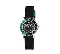 Tikkers Boy's Quartz Watch with Black Dial Analogue Display and Black Silicone Strap TK0139