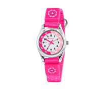 Tikkers Girls Pink Canvas Strap Flower Time Teacher Watch TK0119 - Fabric