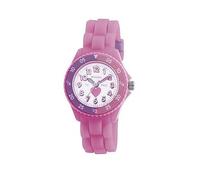 Tikkers Girls Pink Silicone Strap Heart Time Teacher Watch Pink