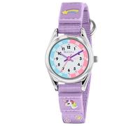 Tikkers Girls Purple Fabric Rip Strap Unicorn Watch