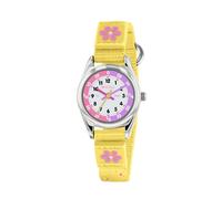 Tikkers Girls Yellow Fabric Strap Flower Time Teacher Watch TK0155 - Fabric