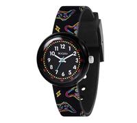 Tikkers Kids Black Printed Gamer Strap Analogue Quartz Time Teacher Watch