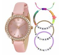 Tikkers Kids Pink Polyurethane Strap Watch & Bracelet Set