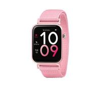 Tikkers Kids Series 13 Smart Watch with Fitness Tracker, Alarm Clock, Camera, GPS Connection, Heart Rate Monitor, Step Counter, Touch Screen, IP68, Pink Riptape Strap