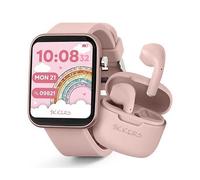 Tikkers Smart Series 13 Pink Silicone Strap Smart Watch & Earbuds Set