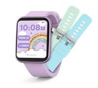 Tikkers Smart Series 13 Smart Watch and Lilac Silicone Strap Set with Fitness Tracker, Alarm Clock, Camera, GPS Connection, Heart Rate Monitor, Step Counter, Touch Screen, IP68