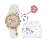 Tikkers Unicorn Kids Watch Gift Set ATK1063 - Girl - Analogue - Quartz - Faux leather - Mineral Glass Rose gold
