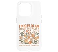 Tikkun Olam Hebrew Fix the World Shalom Case for iPhone 15 Pro