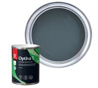 Tikkurila Optiva 5 Matt Durable Emulsion - Scrubbable, Stain-Resistant - 1L Petrol S491