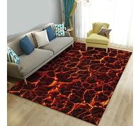 TIKLO Volcano Lava Magma 3D Area Rug Large,Carpet Rug Living Room Bedroom Sofa Doormat Decoration,Kid Game Play Non-Slip Floor Mat 40X60cm