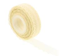 TIKODIDA 1 Roll Lace Ribbon Decorative Trim Soft Cuttable Length Elegant Intricate Lace Pattern Beige Ribbon for Parties Birthdays DIY Crafts and Wrapping