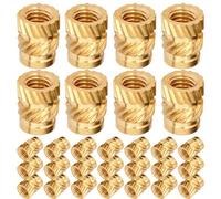 TIKODIDA 100pcs M3 Thread Knurled Brass Threaded Heat Resistant Embedment Nut Copper High Hardness Golden Finish for Injection Moulding