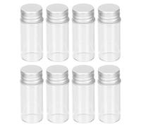 TIKODIDA 10pcs Sample Glass Bottles Vial with Lid 10ml Glass Material Silver Aluminium Cover Excellent Chemical Resistance Transparency Suitable for Pocket Or Bag