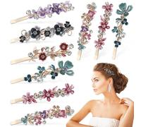 TIKODIDA 12 Pcs Fancy Hair Clips Hair Pins for Women Assorted Color Alloy Lightweight Electroplated with Beautiful Design