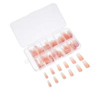 TIKODIDA 120pcs Short Full Cover Fake Fingernails Wearable Nails Gradient Brown Abs Material Reusable Removable Simple Minimalist Style for Daily Wear Women